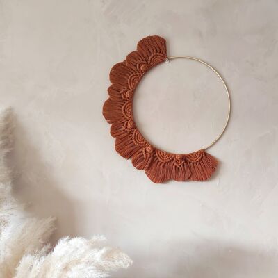 Demi cercle en macramé Cognac