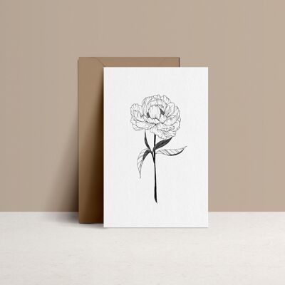PEONY - double card and Kraft envelope