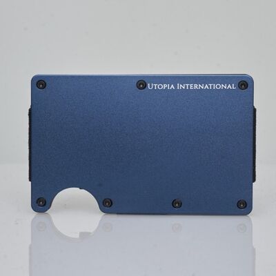 Portefeuille Utopia - Marine - Aluminium - RFID Minimalist Design I