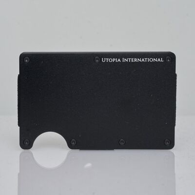 Cartera Utopia - Negro mate - Aluminio - Diseño minimalista RFID