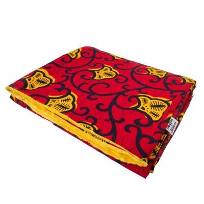 Red Leza | African print throw blanket