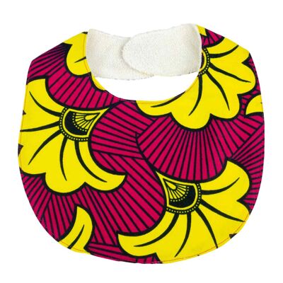 Yellow Hibiscus | Baby bib with velcro fastening