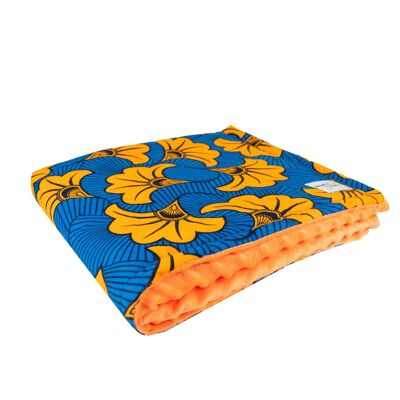 Orange Hibiscus  | African print toddler blanket & pillow set