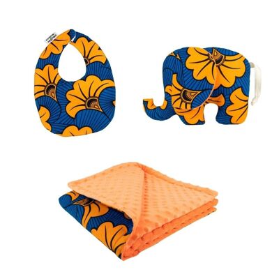 Orange Hibiscus | African print baby shower gift