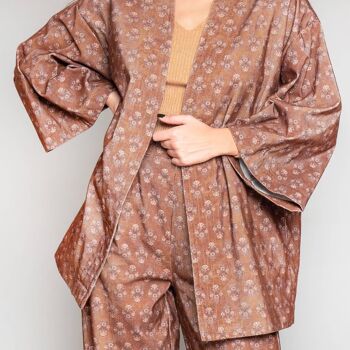 Kimono ouvert en coton à motif floral MII_SLEE_40879 - 02 - 2
