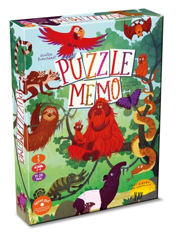 Puzzle Mémo - SECRET RAIN FOREST, jeu enfant en 4 langues à partir de 5 ans avec figurines en bois 4