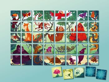 Puzzle Mémo - SECRET RAIN FOREST, jeu enfant en 4 langues à partir de 5 ans avec figurines en bois 9