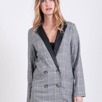 Double-breasted checked jacket MII-0F9185 - 01 -