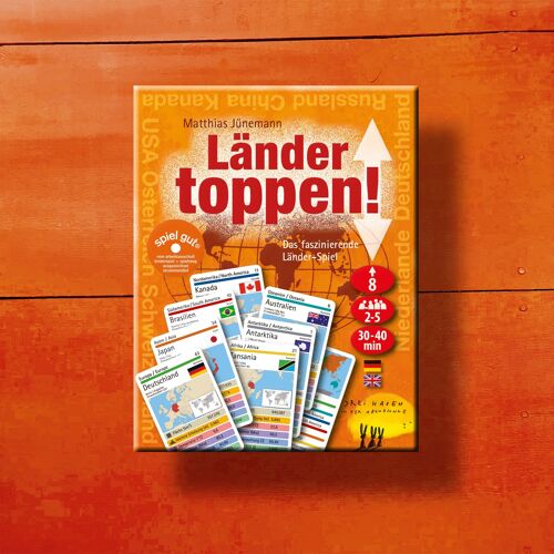 Länder toppen - Das faszinierende Länder-Spiel ab 8 Jahren, Stich-Kartenspiel mit vielen interessanten zusätzlichen Infos zu den einzelnen Ländern