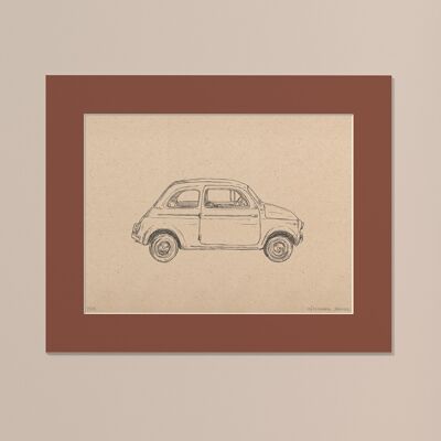 Imprimer Fiat 500 avec passe-partout | 24cmx30cm | Casa Otellic