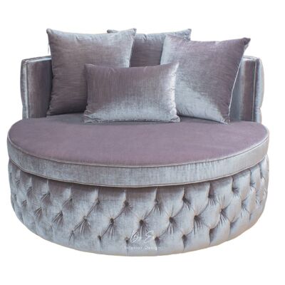 Love Seat donker taupe velours - 80cm