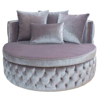 Love Seat velours taupe foncé - 120cm 1