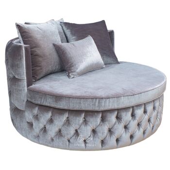 Love Seat velours taupe foncé - 120cm 2