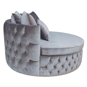 Love Seat velours taupe foncé - 130cm 3