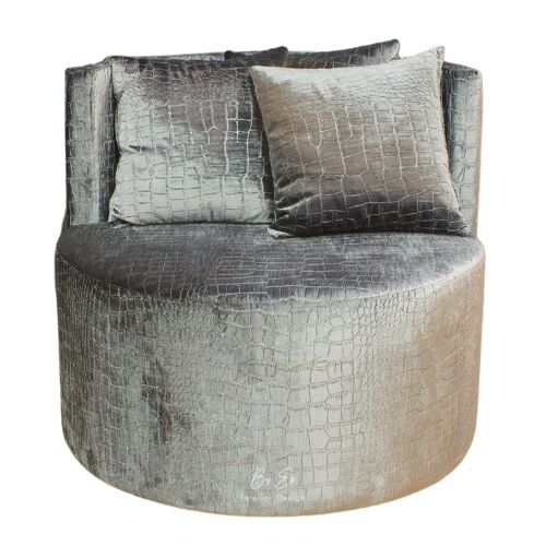 Love seat croco taupe velours - 90cm