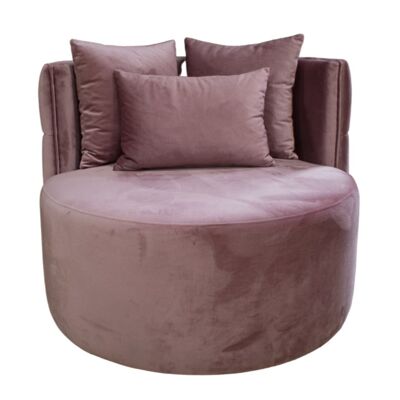 Causeuse velours vieux rose - 80 cm