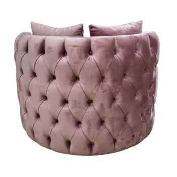 Causeuse velours vieux rose - 100cm 3