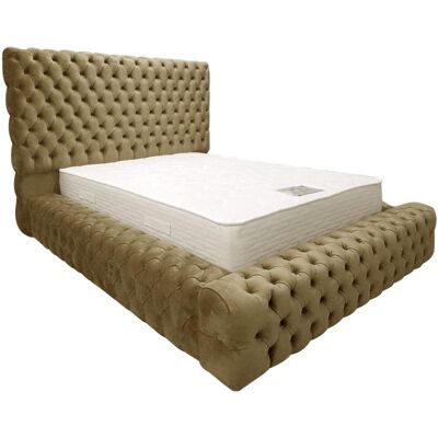 Sultan Bed Double Plush Velvet Mink