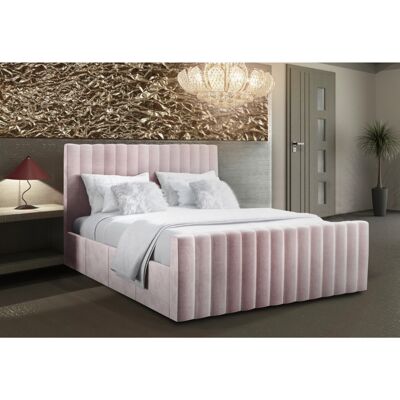 Keesa Bed Single Plush Velvet Pink