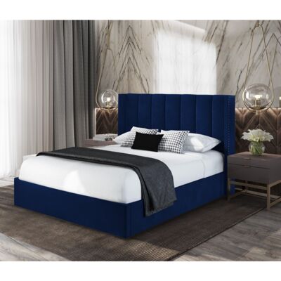 Marilynn Bed King Plush Velvet Blue