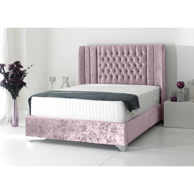 Alexis Bed Super King Plush Velvet Pink