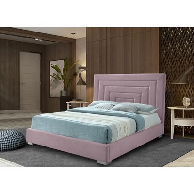 Lisso Bed King Plush Velvet Pink