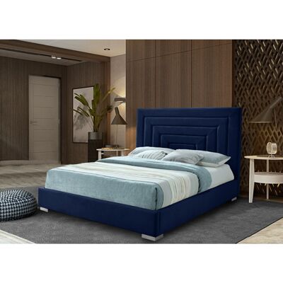 Lisso Bed Single Plush Velvet Blue