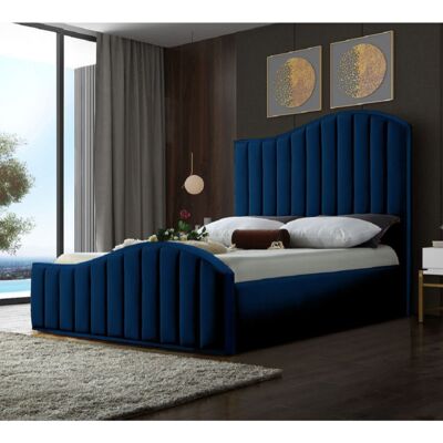 Magnifik Bed Double Plush Velvet Blue