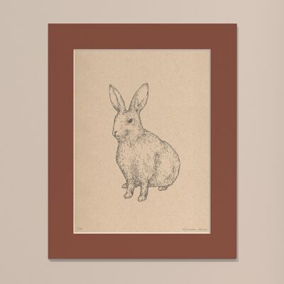 Print Rabbit with passe-partout | 24cm x 30cm | Casa Otellic