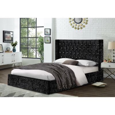 Eniya Bed Single Crush Velvet Black