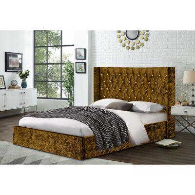 Eniya Bed King Crush Velvet Mustard