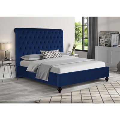 Fiona Bed Small Double Plush Velvet Blue