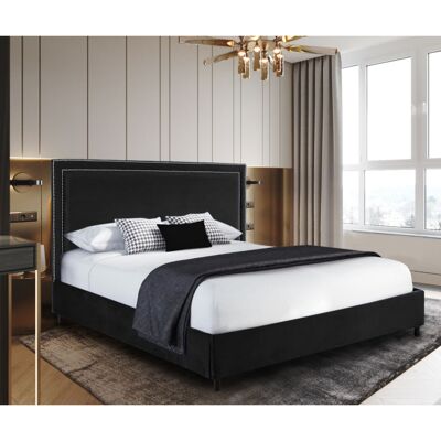 Sensio Bed Super King Plush Velvet Black