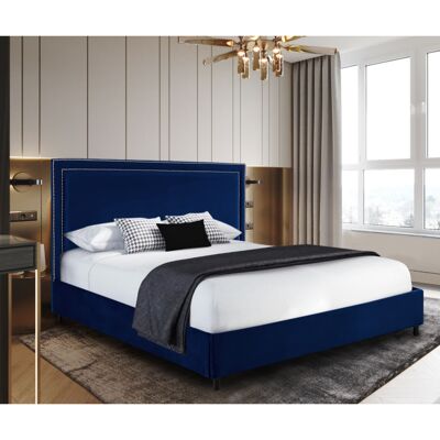 Sensio Bed Super King Plush Velvet Blue