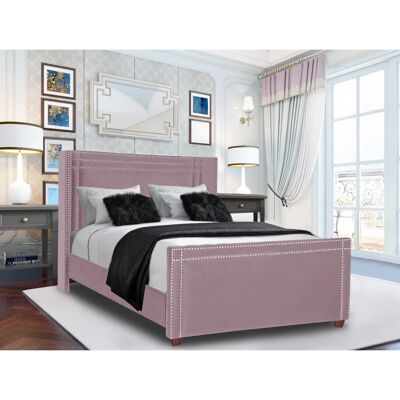 Cubica Bed Small Double Plush Velvet Pink