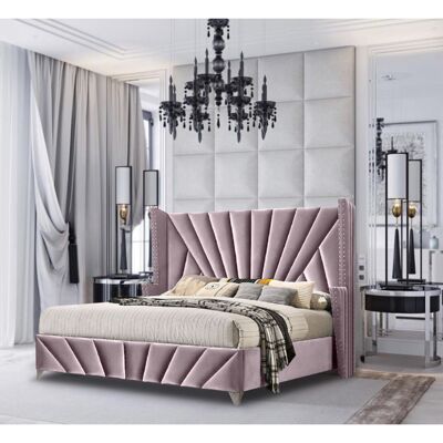 The Premiere Bed Small Double Plush Velvet Pink