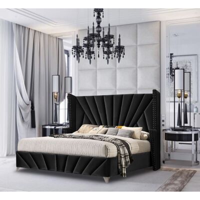 The Premiere Bed Single Plush Velvet Black