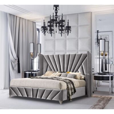 The Premiere Bed Small Double Plush Velvet Grey