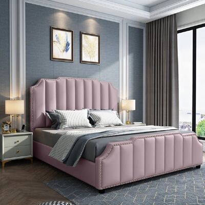 Arnold Bed Small Double Plush Velvet Pink