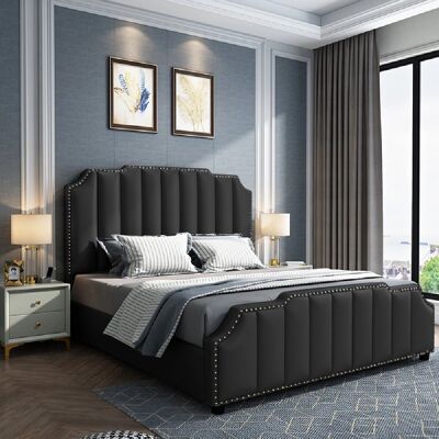 Arnold Bed Small Double Plush Velvet Black