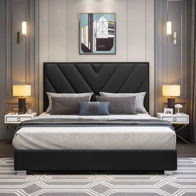 Deana Bed Single Plush Velvet Black