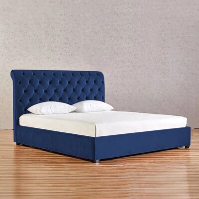 Kelist Bed Double Plush Velvet Blue