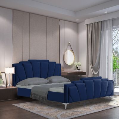 Lanna Bed Single Plush Velvet Blue