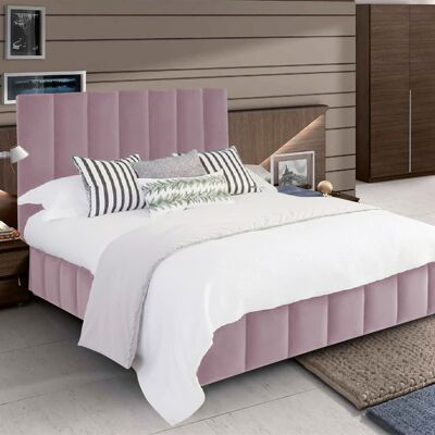 Nora Bed Small Double Plush Velvet Pink