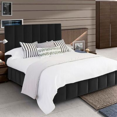 Nora Bed Super King Plush Velvet Black