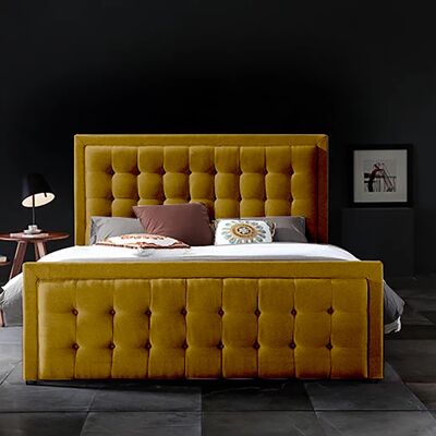 Swain Bed King Plush Velvet Mustard