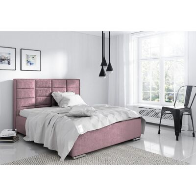 Bulia Bed Double Plush Velvet Pink