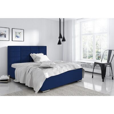 Bulia Bed Small Double Plush Velvet Blue