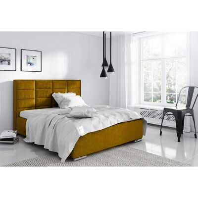 Bulia Bed Double Plush Velvet Mustard