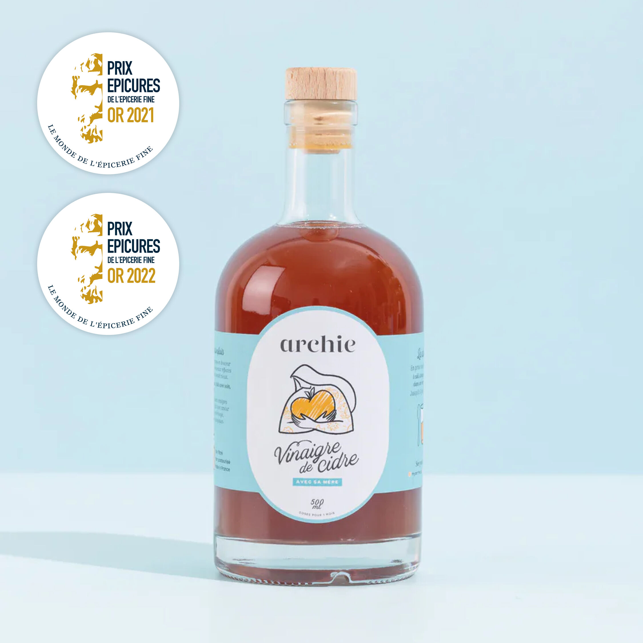 Bio-Apfelessig · ungefiltert · unpasteurisiert · mit Essigmutter, 500 ml (12 Einheiten)